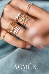 Bague Lettre Éternité Bébé or et diamants - Acmée Paris