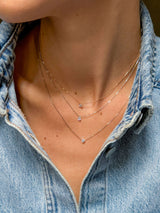 Collier Solitaire Princesse or et diamant - Acmée Paris