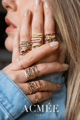 Bague Lettre Éternité Bébé or et diamants - Acmée Paris