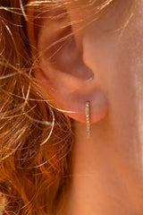 Mono boucle d'oreille Petit Crochet or et diamants - Acmée Paris