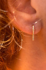 Mono boucle d'oreille Petit Crochet or et diamants - Acmée Paris