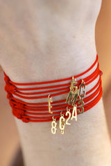 Bracelet fil rouge Chiffre or - Acmée Paris