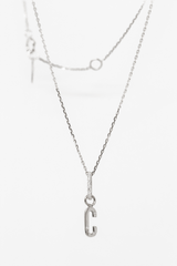 Collier Lettre Eternité or et diamants, anneau serti - Acmée Paris