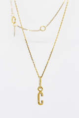 Collier Lettre Eternité or et diamants, anneau serti - Acmée Paris
