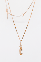 Collier Lettre Eternité or et diamants, anneau serti - Acmée Paris