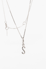 Collier Lettre Eternité or et diamants, anneau serti - Acmée Paris