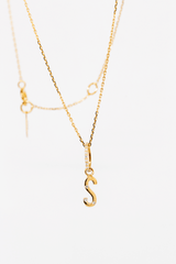 Collier Lettre Eternité or et diamants, anneau serti - Acmée Paris