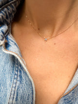 Collier Solitaire Princesse or et diamant - Acmée Paris