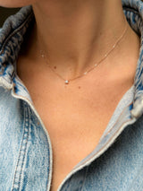 Collier Solitaire Princesse or et diamant - Acmée Paris