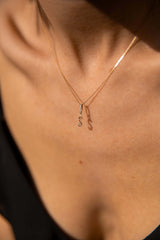 Collier Lettre Eternité or et diamants, anneau serti - Acmée Paris
