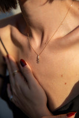 Collier Lettre Eternité or et diamants, anneau serti - Acmée Paris