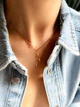 Collier Lettre Mister Big - Big chaîne or et diamants - Acmée Paris