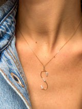 Collier Lettre Mister Big or et diamants - Acmée Paris