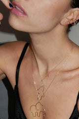 Collier Maman Éléphant or et diamant - Acmée Paris