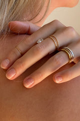 Bague anneaux Ménage à Trois or jaune, rose et blanc - Acmée Paris