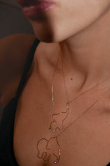 Collier Maman Éléphant or et diamant - Acmée Paris