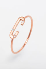 Bague Lettre Éternité Bébé or et diamants - Acmée Paris