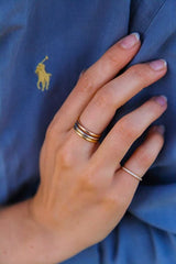 Bague anneaux Ménage à Trois or jaune, rose et blanc - Acmée Paris