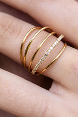 Bague Multiple or et diamants - Acmée Paris