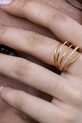 Bague Multiple or et diamants - Acmée Paris