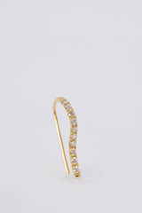 Mono boucle d'oreille Petit Crochet or et diamants - Acmée Paris