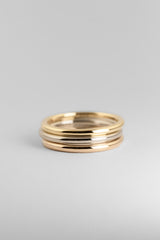 Bague anneaux Ménage à Trois or jaune, rose et blanc - Acmée Paris