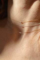 Collier Minimal Marquise or et diamant - Acmée Paris