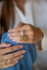 Bague Lettre Q or blanc et diamants Éternité Bébé