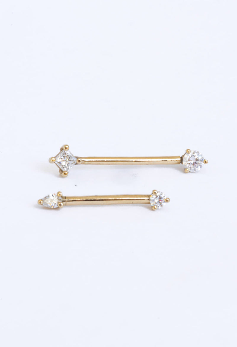 Piercing de téton L’Hardie Petit Modèle or et diamants - Acmée Paris