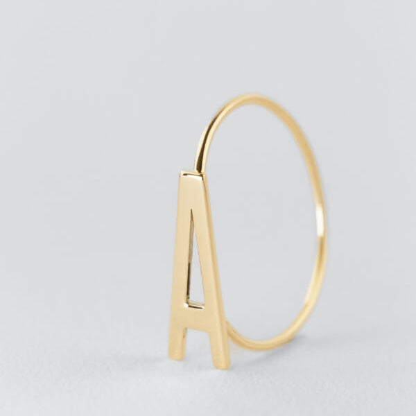 Bague Lettre Eternite en or 16mm